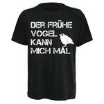 Funshirt; Sprüche: Der frühe Vogel... (Größe XL), T-Shirt