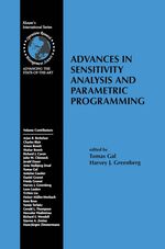 Advances in Sensitivity Analysis and Parametric Programming, Buch
