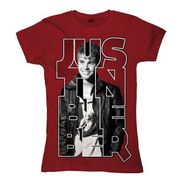 Justin Bieber: Stacked Type,Girlie (Gr.M), T-Shirt