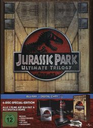 Jurassic Park 1-3 (Holzbox) (Blu-ray + Digital Copy), 3 Blu-ray Discs