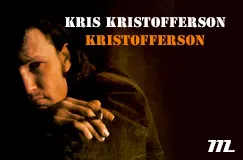 Text: "KRIS KRISTOFFERSON" in Weiß und Orange. Ein nachdenklicher Mann im Schatten, Logo unten rechts.
