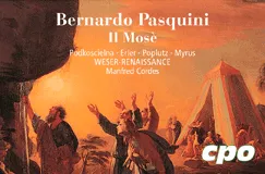 Bernardo Pasquini, Il Mosè, Podkoscielna, Erler, Poplutz, Myrus, WESER-RENAISSANCE, Manfred Cordes. Biblische Illustration mit Zelt und Figuren mit cpo-Logo.