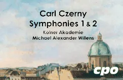 Text: Carl Czerny, Symphonies 1 & 2, Kölner Akademie, Michael Alexander Willens, cpo. Gemälde: Stadtansicht mit Kuppel.