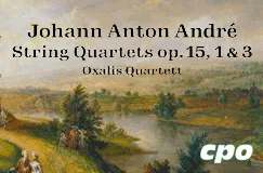 Text: Johann Anton André, String Quartets op. 15, 1 & 3, Oxalis Quartett, cpo. Gemälde: Landschaft mit See.