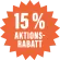 „15 % AKTIONS-RABATT“ in weißer Schrift auf einem orangefarbenen, sternförmigen Logo.