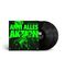 "Antilopen Gang Anti Alles Aktion LIVE" in grüner Schrift auf einem Albumcover mit Vinyl-Schallplatten.