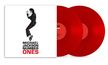 „MICHAEL JACKSON NUMBER ONES“ steht unter einer springenden Figur. Zwei rote Schallplatten sind sichtbar.