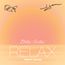 "Edition Sixteen", "RELAX", "blank & jones". Illustration mit Sonnenuntergang und entspanntem Gesicht.