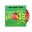 "ROLLING STONES", "FOREIGN TONGUES, LOOSE LIPS"; rotes Vinyl auf grünem Hintergrund mit gelber Schrift, farbenfrohes Design.