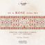 "Of a Rose Sing We" in Rot, mit dekorativem Muster. "English Christmas Carols (12th-17th Century)" darunter.