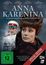 „Anna Karenina“ nach dem Roman von Leo Tolstoi, Filmplakat mit einer Frau und einem Mann in Uniform vor russischer Kulisse.