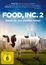 "Food, Inc. 2. Bereit für den zweiten Gang?" Eine Kuh mit einem Barcode auf der Seite steht auf einer Wiese.