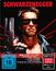 "Schwarzenegger", "FSK ab 16 freigegeben", "The Terminator", rote Sonnenbrille, Lederjacke, großkalibrige Waffe.