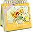 Kalender 2027 "Blick in den Garten". Illustration: Blumenstrauß mit Bienen, in Gelb und Rosa. Spiralförmige Bindung.