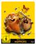 FSK ab 6 freigegeben. Disney Pixar Hoppers. Zwei fröhliche Nagetiere brechen durch Papier, mit flatternden orangefarbenen Schmetterlingen.