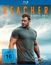 "REACHER STAFFEL DREI" in großen Buchstaben. Ein muskulöser Mann in grauem Shirt steht vor einem bewölkten Himmel. FSK 16 Logo.