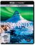 "4K Content Hub präsentiert: ISLAND - Die magische Insel. Nordlichter über schneebedecktem Berg, 4K Ultra HD-Logo."