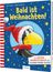 Titel: "Bald ist Weihnachten!". Illustration: Ein Rabe mit roter Mütze und Schal vor blauem Hintergrund mit Sternen.