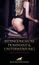 "Dalia Ashcroft, BEDINGUNGSLOSE DOMINANZ & UNTERWERFUNG, Erotischer SM-Roman, Blue Panther Books." Frau in Dessous kniet.