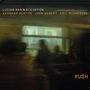 "Lucian Ban & Elevation, Abraham Burton, John Hébert, Eric McPherson. Rush. Unscharfe Menschen in einem Zug, Stadt im Fenster.", CD
