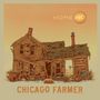 Texte: "HOME AID", "CHICAGO FARMER". Illustration eines alten, verfallenen Holzhauses mit gebrochenem Dach., LP
