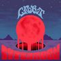 Oben der Text "Crobot", unten "Supermoon". Große rote Mond-Illustration über lila Landschaft., CD
