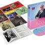 Buch mit Trackliste und mehrere CD-Cover. Rechts ein CD-Boxset, daneben zwei CDs in Blau und Pink., 10 CDs