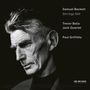 "Samuel Beckett Stirrings Still. Trevor Bača, Jack Quartet. Paul Griffiths." Profil eines älteren Mannes in Schwarz-Weiß.