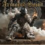 "Armored Saint", "Emotion Factory Reset". Ritter in Rüstung kniet, hält leuchtende Kugel, umgeben von Rauch und Maschinen., CD