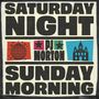 "SATURDAY NIGHT, SUNDAY MORNING, PJ MORTON" in großen Buchstaben, Diskokugel und Kirche illustriert., 2 CDs