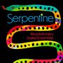 Texte: "Serpentine", "Revolutionary Snake Ensemble". Bunte Schlange mit schwarzen Punkten auf schwarzem Hintergrund., CD