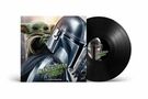 Text: "The Mandalorian and Grogu", "Music by Ludwig Göransson". Albumcover mit Helmfigur und Grogu. Vinyl-Schallplatte sichtbar., LP