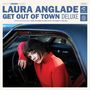 Text: "Laura Anglade Get Out of Town Deluxe". Eine Frau in einem roten Pullover lehnt im Auto., CD