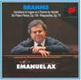 BRAHMS. Variations & Fugue on a Theme by Handel. Six Piano Pieces, Op.118, Rhapsodies, Op.79. Emanuel Ax vor einem Klavier.