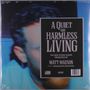 Text: "A Quiet and Harmless Living. The new studio album presented by Matt Maeson featuring Manchester Orchestra." Im Hintergrund unscharfes Gesicht., LP