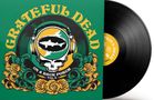 "Grateful Dead On a Back Porch Vol. 3" steht in gelber Schrift auf grünem Hintergrund mit Totenkopf, Kopfhörer und Rosen., LP