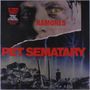 "PET SEMATARY" in großen roten Buchstaben, darüber "RAMONES". Ein unheimliches Gesicht und ein düsterer Friedhof im Hintergrund., Single 12"