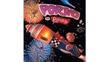 "Porno for Pyros" steht oben, darunter fliegt eine Rakete mit einem lächelnden Gesicht durch bunte Feuerwerkskörper., LP