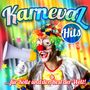 "Karneval Hits ...für Kölle und den Rest der Welt!" Ein Clown mit bunter Perücke und Megafon. Buntes, fröhliches Design.