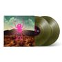 Text "33 1/3" und "DANGER DAYS". Eine Illustration mit einer pinken Spinne vor einer Wüstenlandschaft. Zwei grüne Schallplatten., 2 LPs