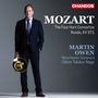 „CHANDOS“ Logo. „MOZART The Four Horn Concertos Rondo, KV 371“. Martin Owen steht im Anzug mit einem Horn., CD