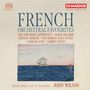 "FRENCH ORCHESTRAL FAVOURITES" mit Titeln wie "The Sorcerer’s Apprentice". Illustration: Segelschiff auf dem Meer bei Sonnenuntergang., Super Audio CD