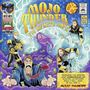 Comic-Cover: "MOJO THUNDER: THE INFINITE HOPE". Superhelden mit leuchtenden Waffen in dynamischen Posen., CD
