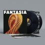 Text: "FANTASIA" in großen weißen Buchstaben. Darunter spiralförmige, goldene Struktur auf schwarzem Hintergrund., 2 LPs