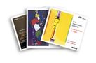 Drei übereinander gelegte CD-Cover, mit bunten, abstrakten Designs und Texten zu Mendelssohn Bartholdy., 4 CDs