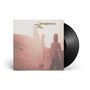 Aufschrift: "Out of Tune", "mojave 3". Zwei Personen, surfen; Hintergrund: Sonnenuntergang, Strand. Vinylplatte sichtbar., LP