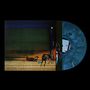 XL • A. Ein Vinyl in Blau, daneben ein Foto von zwei Hunden vor einem geschlossenen grünen Rollladen., LP