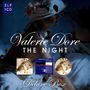 2 LP 1 CD. Valerie Dore The Night. Deluxe Box. Frau mit Hut und Blumen in sanftem Licht., 2 Singles 12" und 1 Maxi-CD
