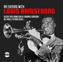 "An Evening with Louis Armstrong" steht über einem Foto von Louis Armstrong, der Trompete spielt. Links befindet sich ein Logo., CD