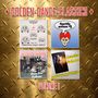 "Golden-Dance-Classics" oben und "Classics Volume 1" unten. Vier bunte Albumcover in der Mitte. Hintergrund aus Metall.